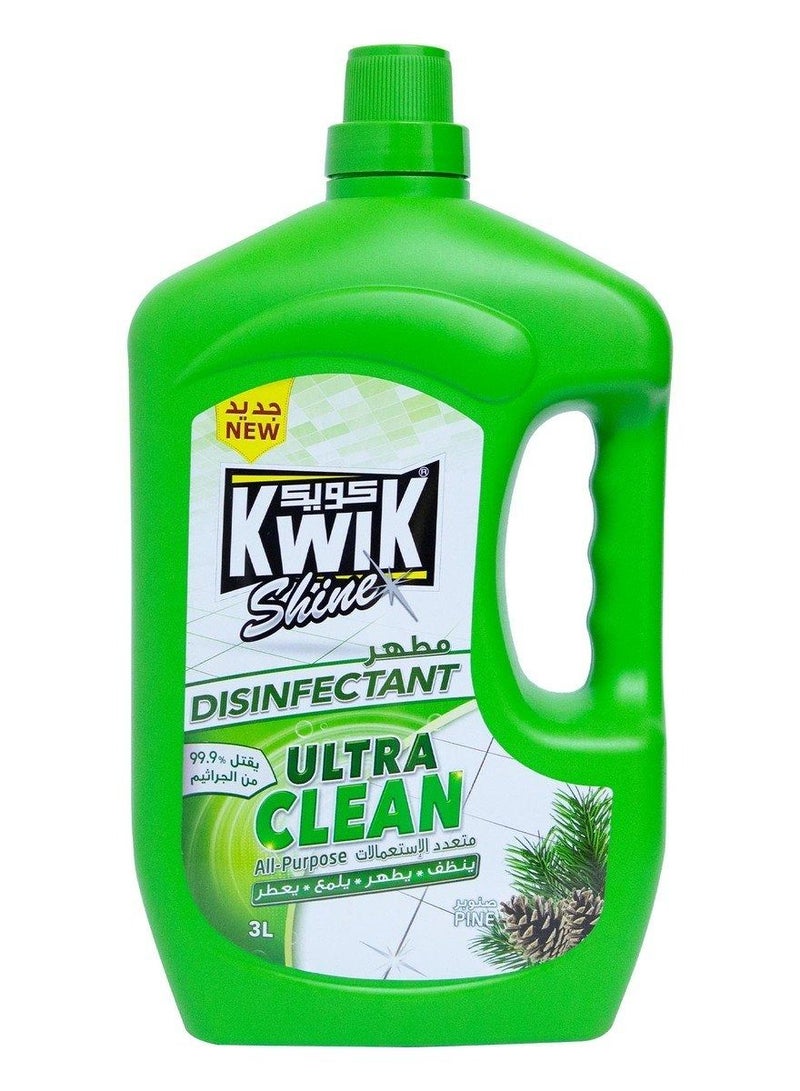 Kwik Shine Ultra Clean Pine All Purpose Disinfectant 3L